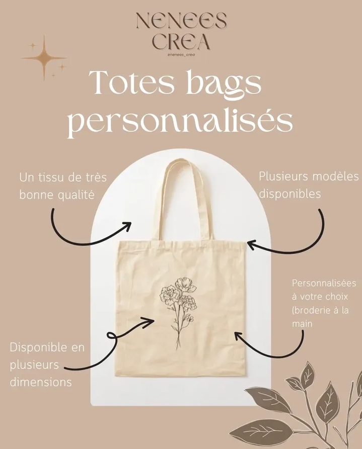 Tote bags personnalisés en broderie